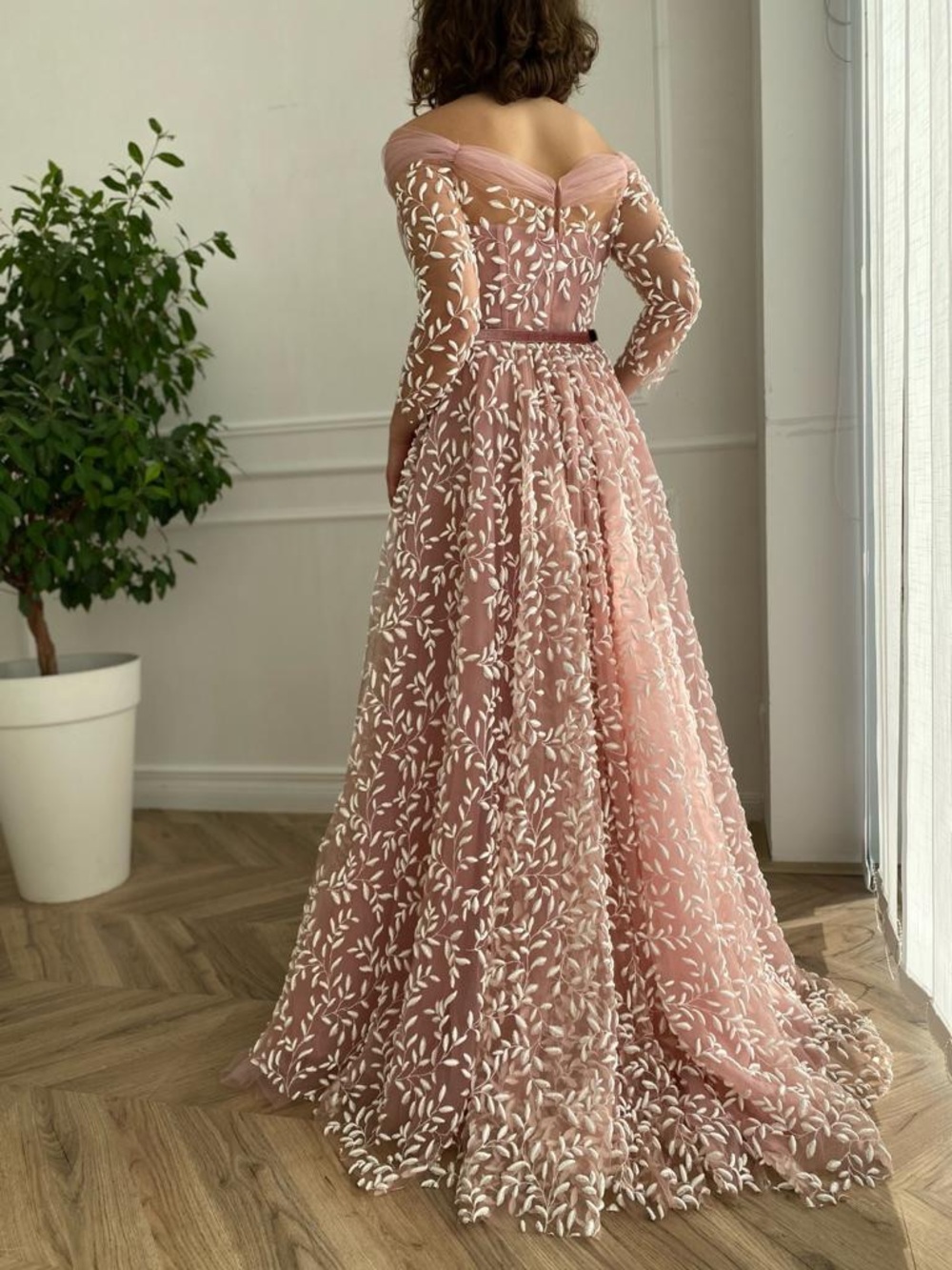 Teuta Matoshi Blush Pink Floral Maxi Gown - Picture 11 of 13